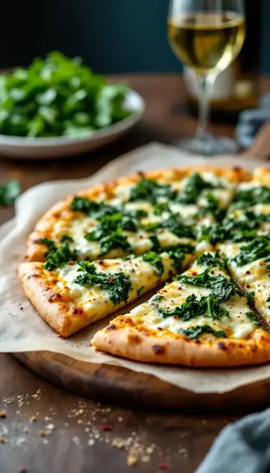 Kale and Ricotta Pizza with Lemon Garlic Sauce: A Gourmet Vegetarian Delight