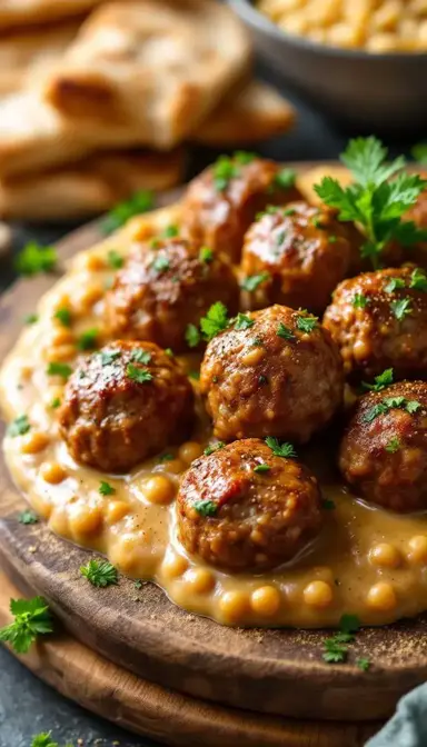 Lamb Meatballs with Chickpea Sauce
