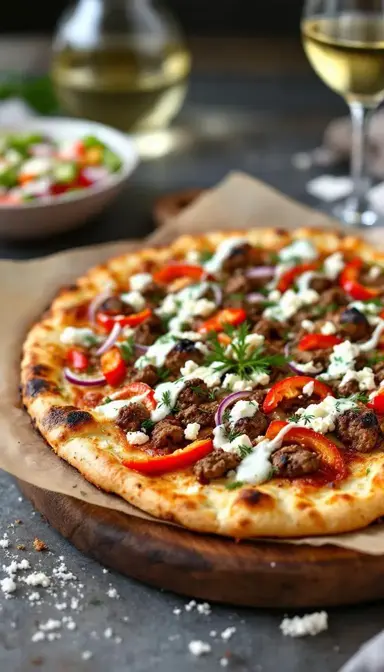 Lamb and Feta Pizza with Tzatziki Sauce: A Mediterranean Masterpiece