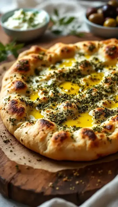 Middle Eastern Manakish with Zaatar and Olive Oil