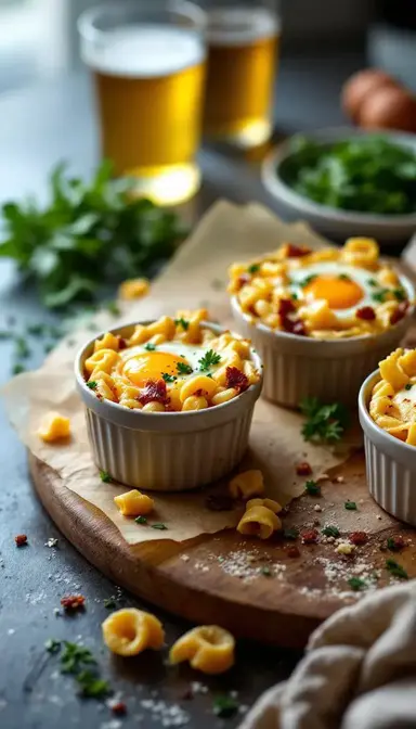 Mini Bacon Egg Pasta Bakes