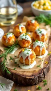 Mini Salmon Meatballs with Dill Sauce
