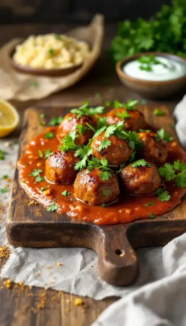 Moroccan Spiced Lamb Meatballs in Tomato Stew