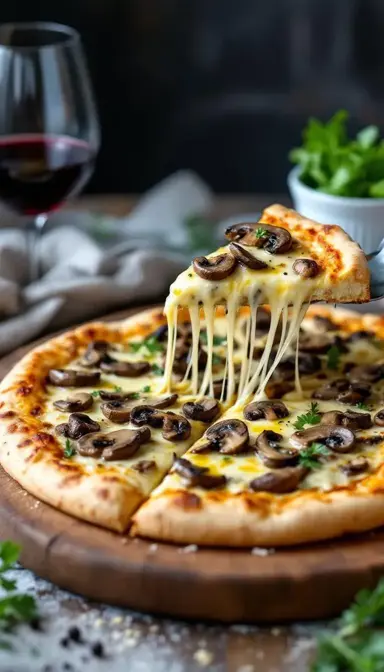 Mushroom Truffle Pizza with Fontina Cheese