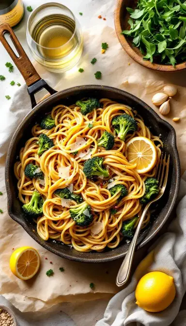 One Pan Pasta With Broccoli and Lemon