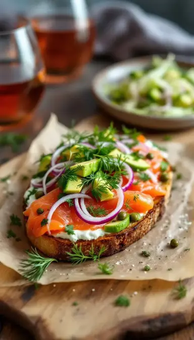Open Face Smoked Salmon Toast