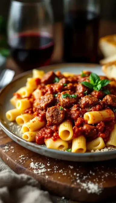 Paccheri with Quick Sausage Ragu