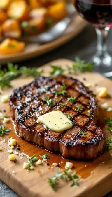 Pan Seared Bavette with Garlic