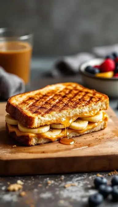 Peanut Butter Banana Honey Sandwich