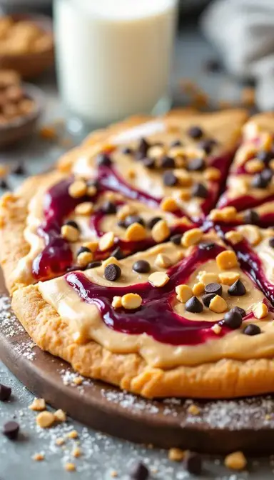 Peanut Butter and Jelly Dessert Pizza