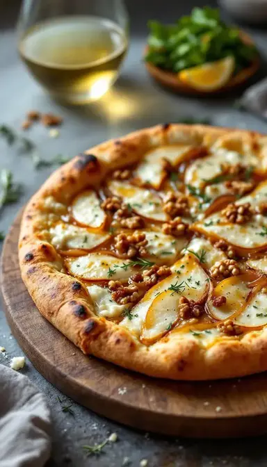 Pear and Gorgonzola Pizza with Walnuts