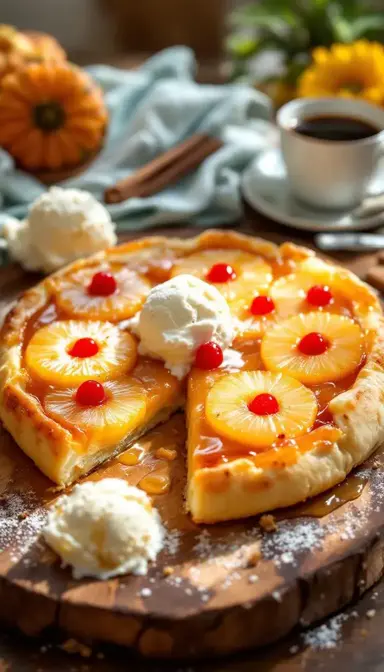 Pineapple Upside Down Dessert Pizza
