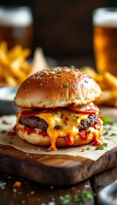 Pizza Stuffed Burger