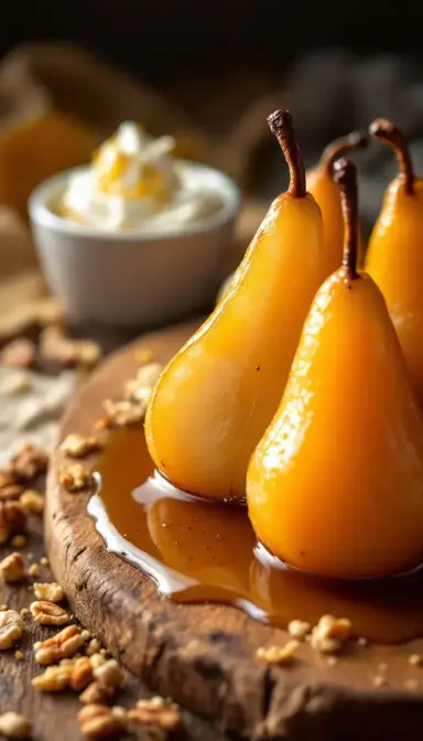 Poached Pears with Honey