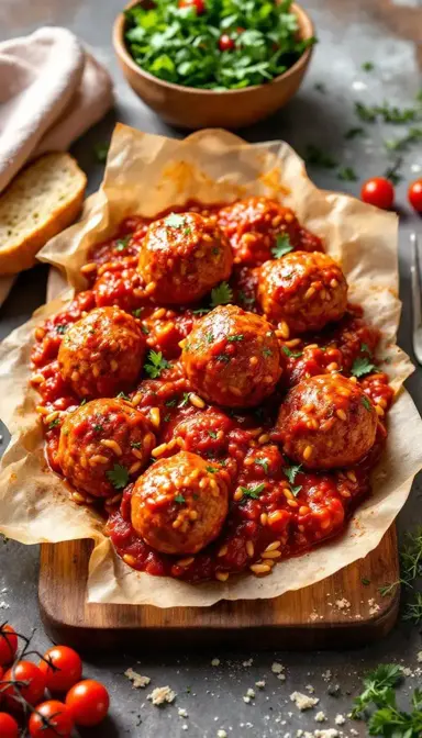 Porcupine Meatball Casserole