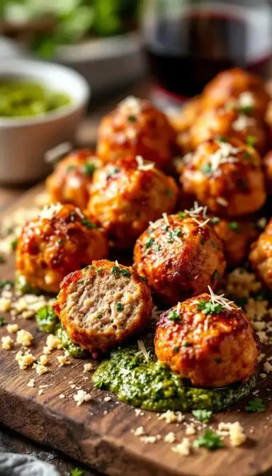 Pork Meatballs with Chimichurri Sauce