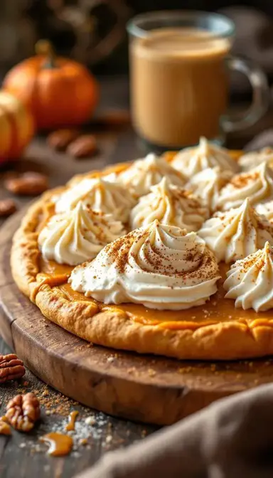 Pumpkin Spice Dessert Pizza with Cream Cheese Frosting