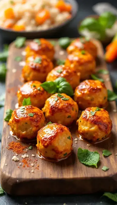 Red Curry Pork Meatballs with Basil