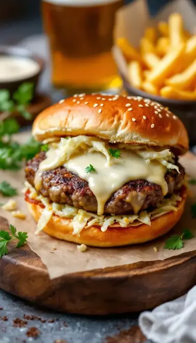 Reuben Style Burger