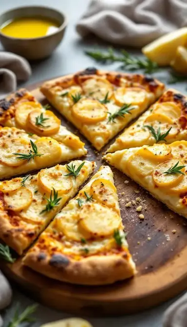 Roasted Garlic and Potato Pizza with Rosemary