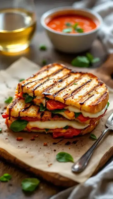 Roasted Pepper Mozzarella Panini