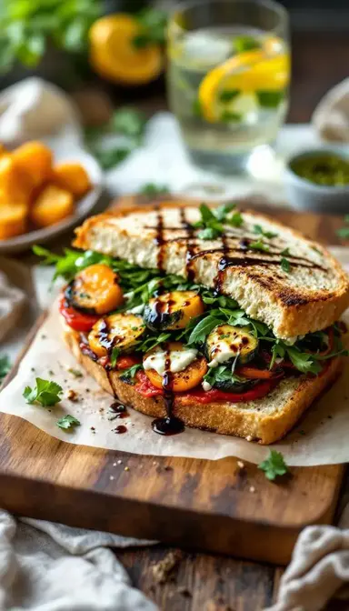 Roasted Veggie Goat Cheese Sandwich