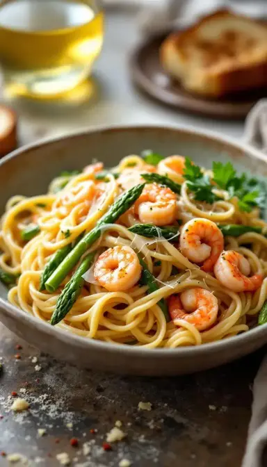 Shrimp and Asparagus Pasta