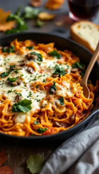 Skillet Fall Veggie Lasagna (One-Pan, Cozy, Bubbly)