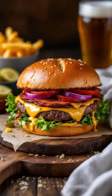 Smoked Bologna Cheeseburger