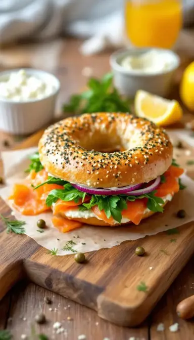Smoked Salmon Bagel Sandwich
