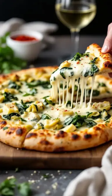 Spinach and Artichoke Pizza with Alfredo Sauce: A Creamy, Crispy Love Letter to Comfort Food