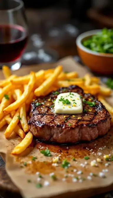 Steak Frites with Herb Butter