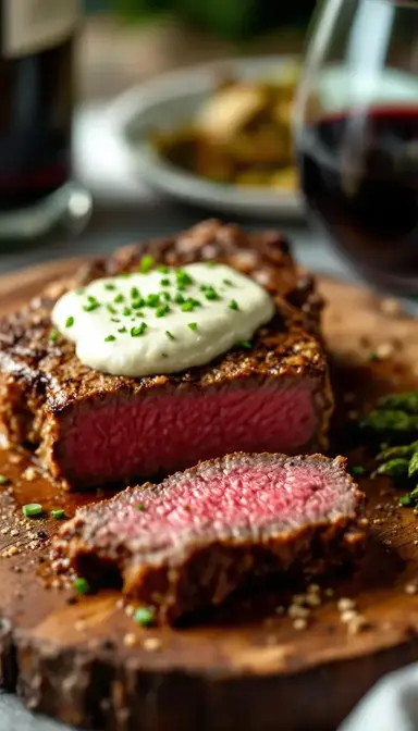 Steak with Creamy Horseradish Sauce