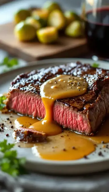 Steak with Honey Mustard Sauce
