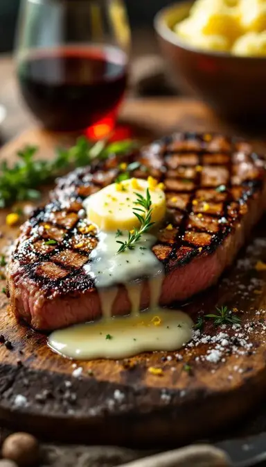 Steak with Lemon Thyme Butter
