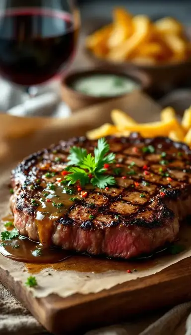 Steak with Parsley Garlic Sauce