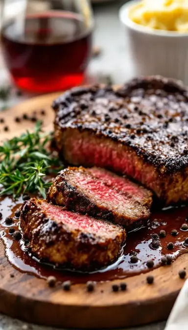 Steak with Peppercorn Pan Sauce
