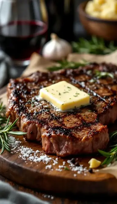 Steak with Rosemary Garlic Butter