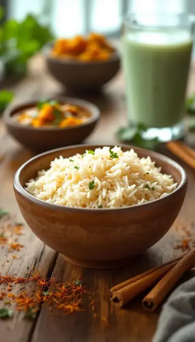 Steamed basmati rice