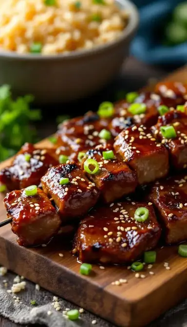 Sticky Asian Beef Skewers