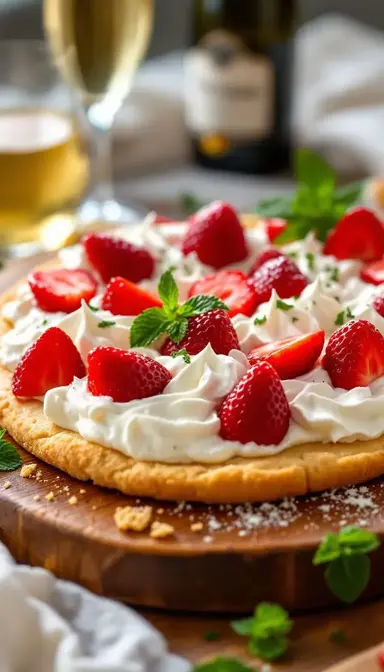 Strawberry Shortcake Dessert Pizza with Whipped Cream