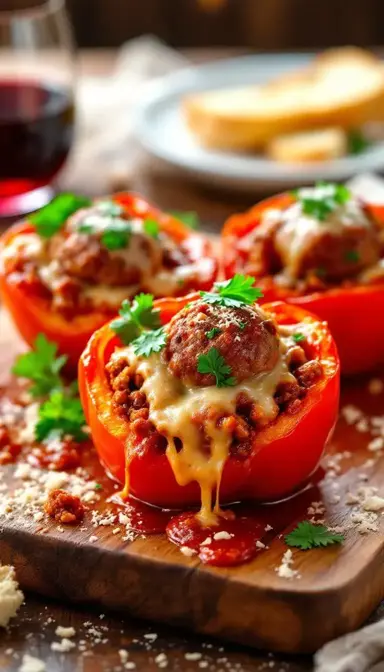 Stuffed Meatball Peppers