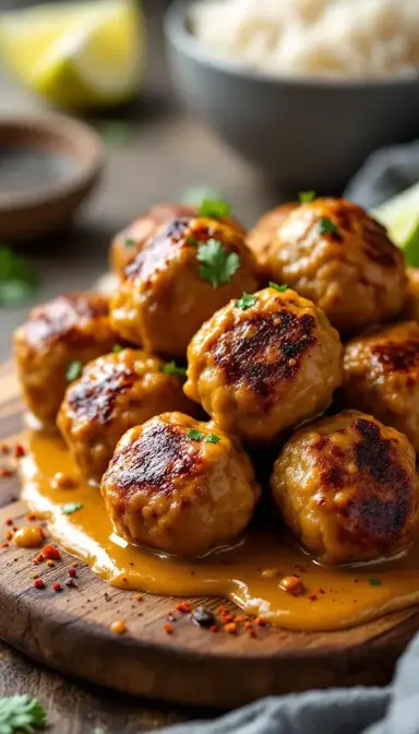 Thai Meatballs in Coconut Curry Sauce