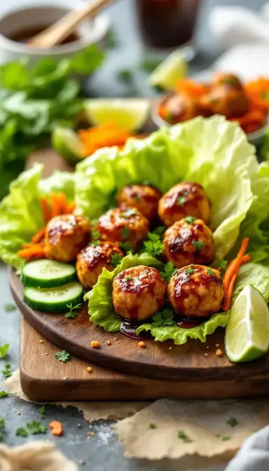 Vietnamese Chicken Meatballs for Lettuce Cups