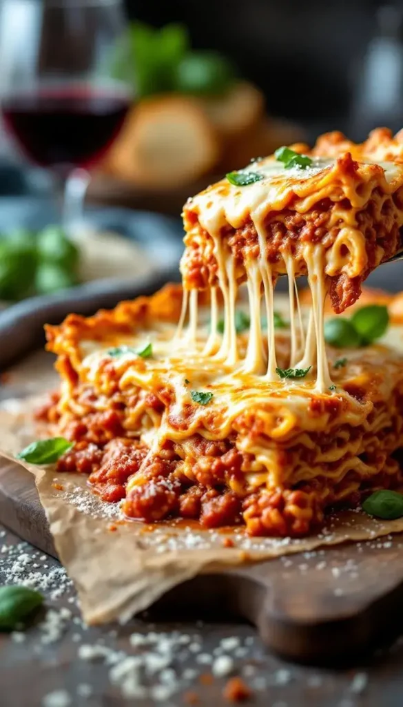Basic Meat Three‑Cheese Baked Lasagna 2