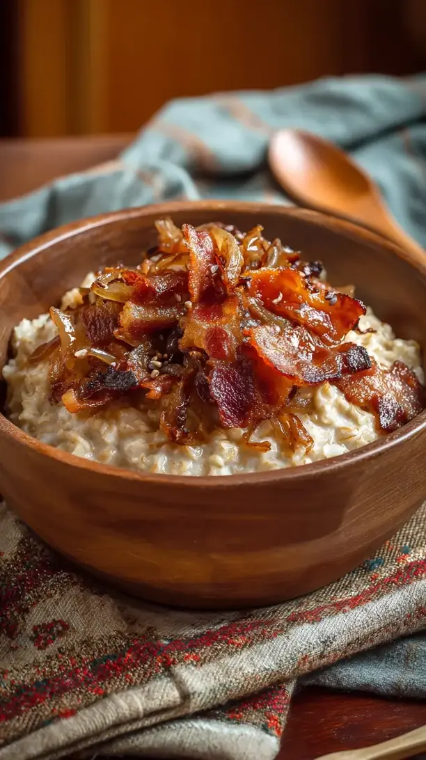 Bacon and Caramelized Onion Oatmeal