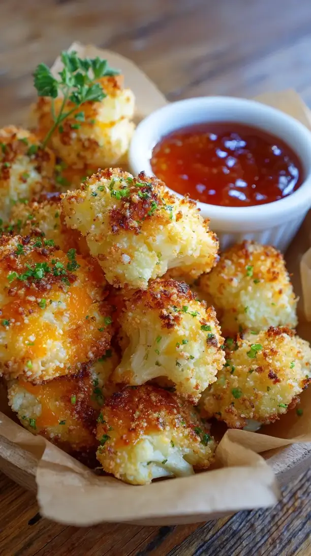 Baked Cheddar Cauliflower Bites