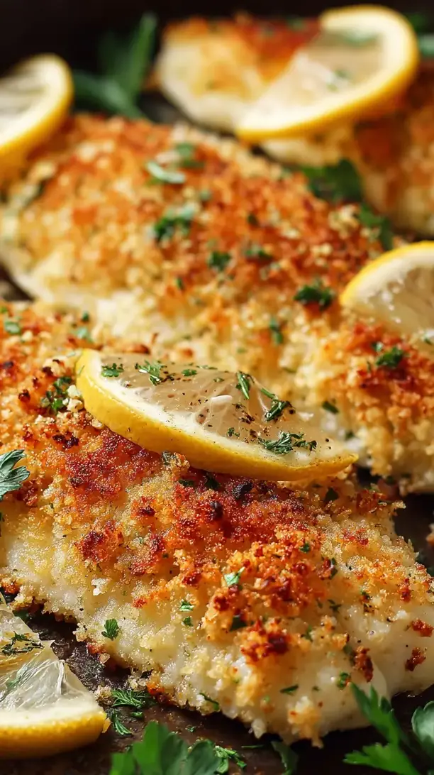 Baked Flounder with Panko Crust