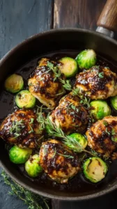 Balsamic Glazed Brussels Sprouts Chicken