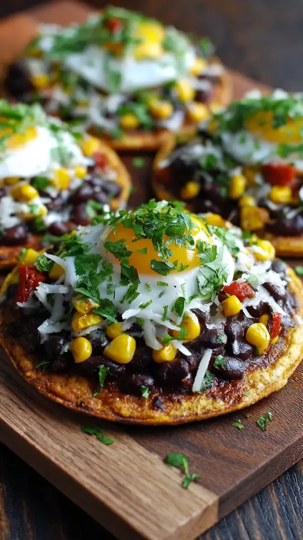 Black Bean and Corn Breakfast Tostadas